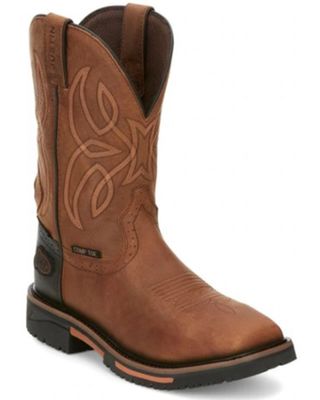 Justin Men's Dallen Waterproof Western Work Boots - Nano Composite Toe
