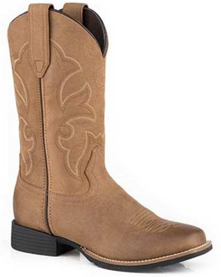Roper Men's Monterey Crazy Horse Oiled Leather Performance Western Boot - Square Toe
