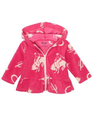 Wrangler Toddler Girls' Conversation Print Sherpa Jacket