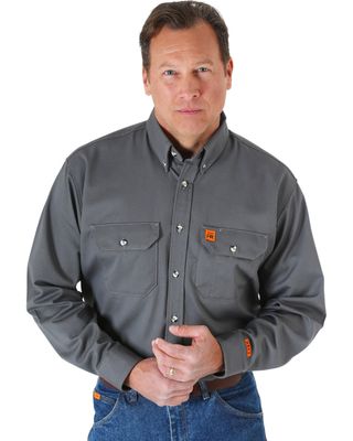 Wrangler Riggs Men's FR Long Sleeve Button Down Work Shirt