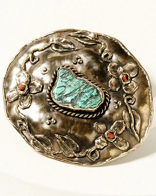 Paige Wallace Women's Turquoise Stone Flower Buckle