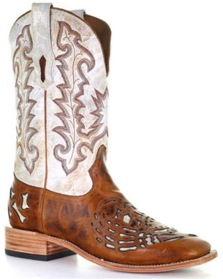 Corral Men's Bone Inlay Western Boots - Broad Square Toe