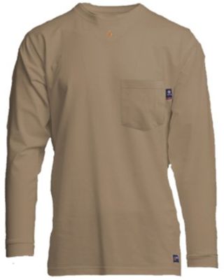 Lapco Men's FR Solid Long Sleeve Work Pocket T-Shirt