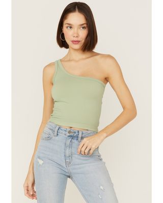 Fornia Women's Top One Sage Shoulder Ribbed Cami Top