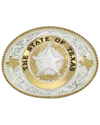 Montana Silversmiths State Of Texas Star Seal Western Buckle