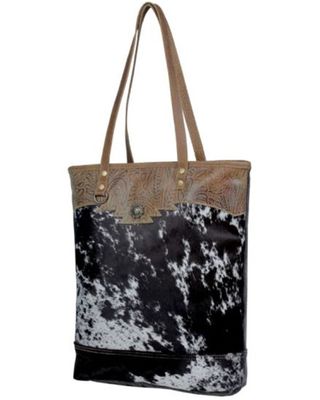 Myra Bag Women's Sooty Specks Canvas & Hair-On Tote Bag
