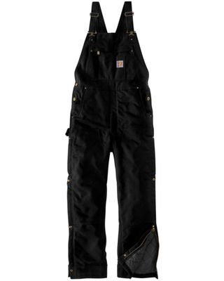 Carhartt Men's Black Firm Duck Insulated Bib Work Overalls