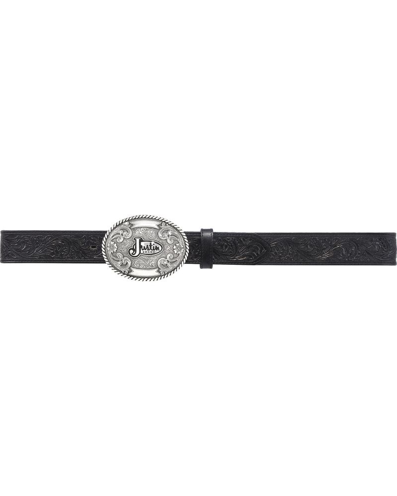 Justin Men's Floral Leather Trophy Belt