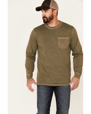 Pendleton Men's Solid Olive Deschutes Long Sleeve Pocket T-Shirt