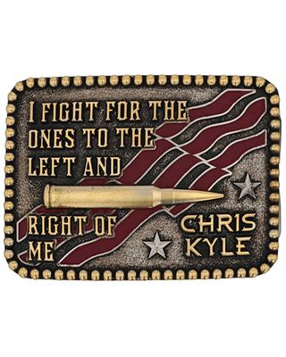 Montana Silversmiths Men's Left & Right Of Me Chris Kyle Belt Buckle