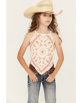 Shyanne Girls' Bandana Print Halter Tank Top
