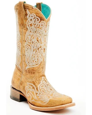 Corral Girls' Luminescent Embroidered Western Boots - Square Toe