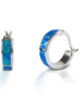 Kelly Herd Women's Blue Opal Hoop Earrings