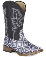 Roper Girls' Glitter Diamonds Western Boots - Square Toe