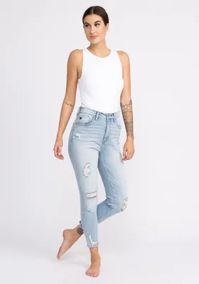 high rise skinny jeans