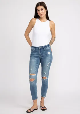mid rise skinny jeans