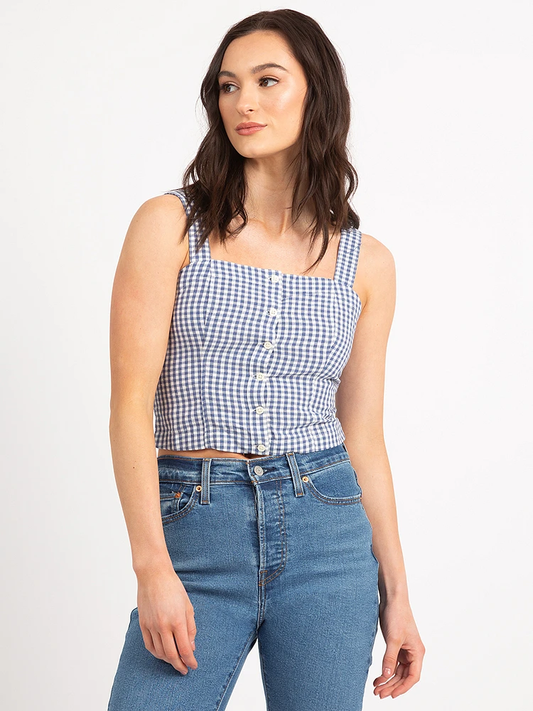 lottie sleeveless linen top