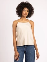 nicki square neck satin top