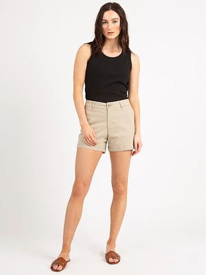 high rise chino midi short