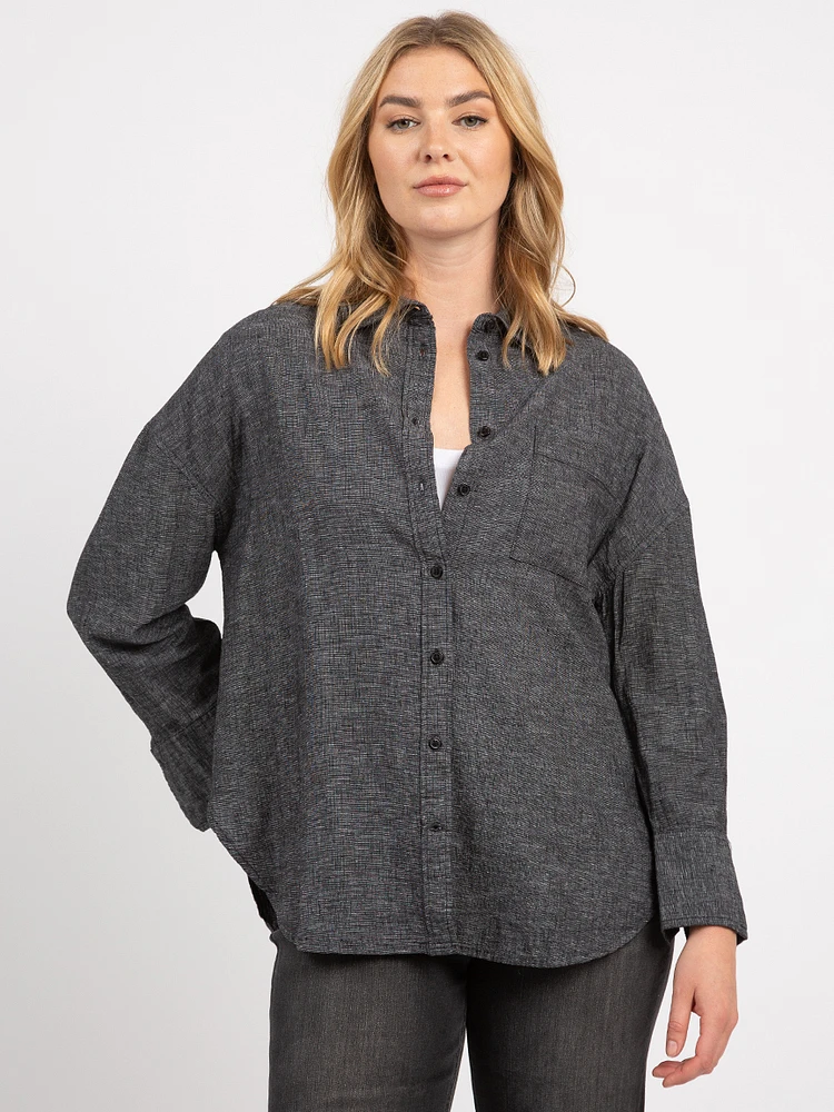 emma long sleeve button front shirt