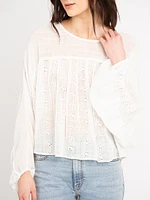 irina eyelet batwing blouse