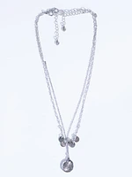 rose coin double layer necklace
