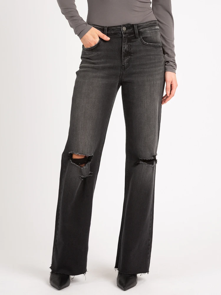 high-rise wide leg jean