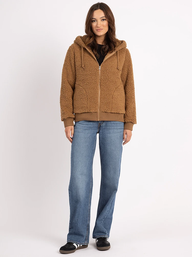 carley full zip sherpa hoodie