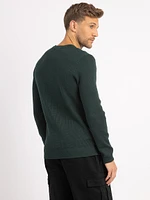 austin waffle stitch crewneck