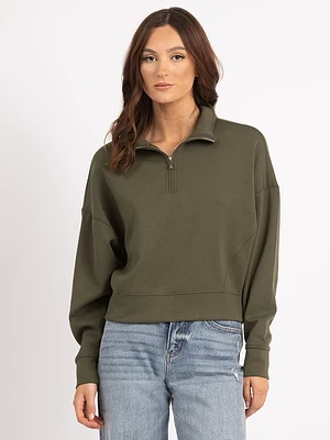 mailyn 1/2 zip mock neck sweatshirt