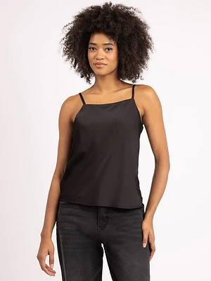 nicki square neck satin top