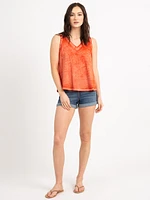 kalinda vneck burn out tank top