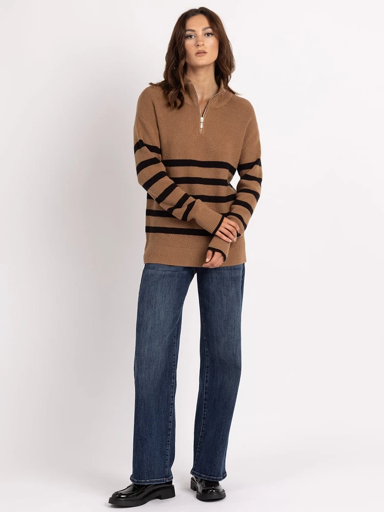 mauren 1/4 zip mock neck sweater