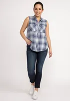 collie sleeveless button up blouse