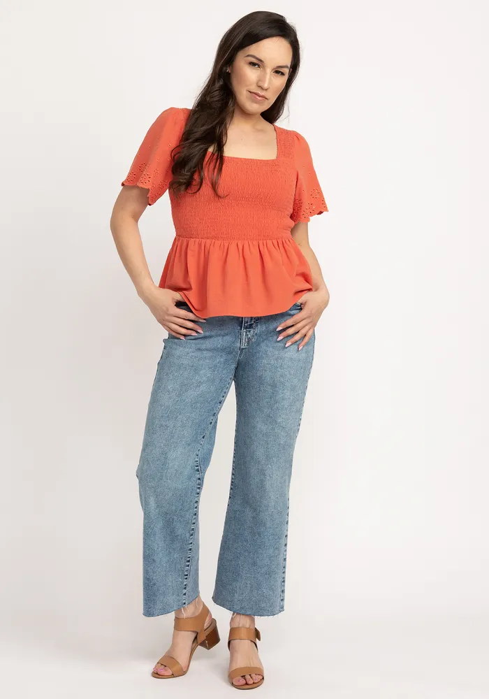 amidala eyelet sleeve peplum