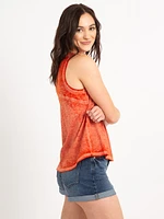 kalinda vneck burn out tank top