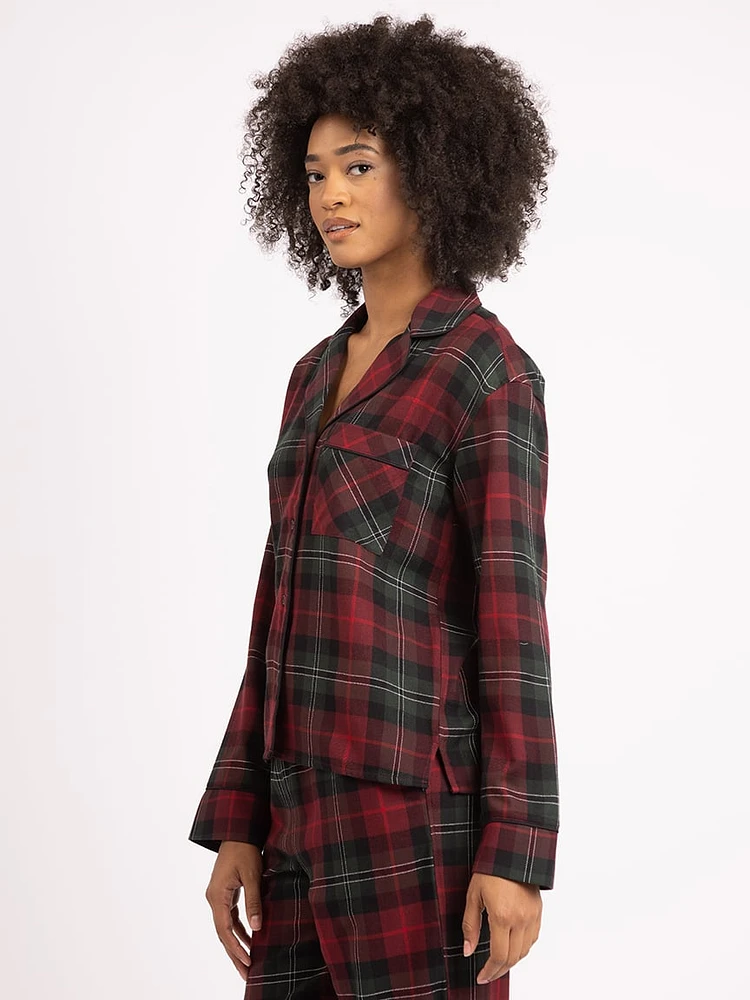 emelie flannel lounge top