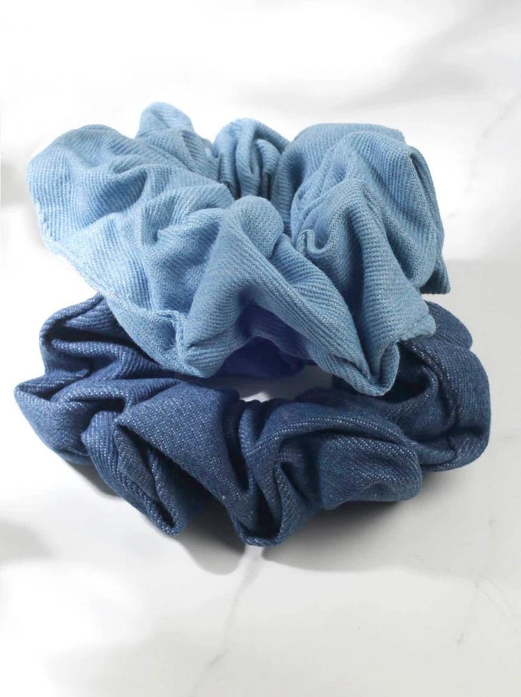 denim scrunchies