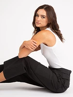 buffy high rise utility crop black