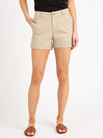 high rise chino midi short