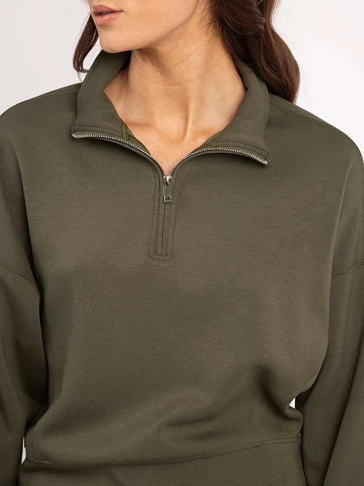 mailyn 1/2 zip mock neck sweatshirt