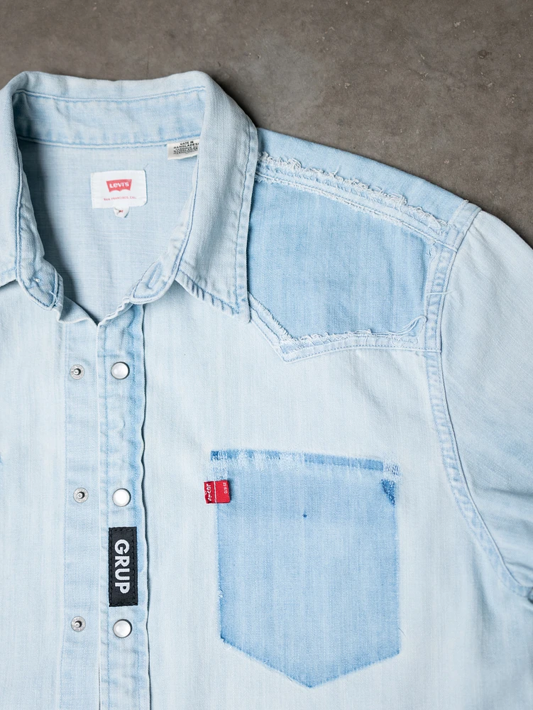 levi's short sleeve barstow denim shirt