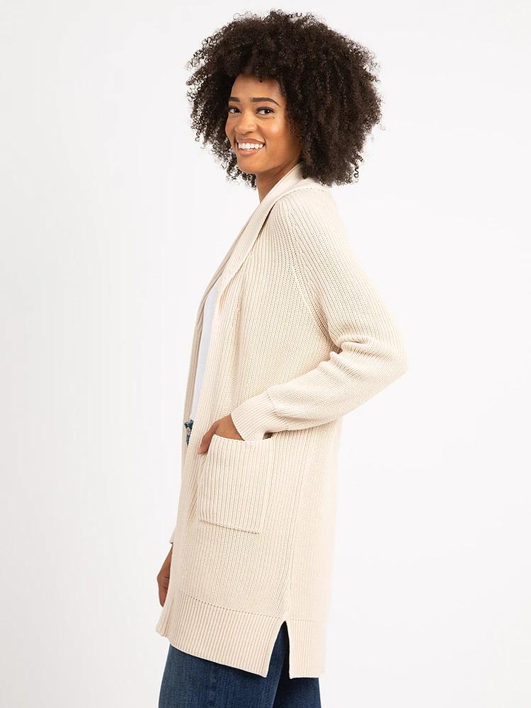 theresa shawl collar open cardigan