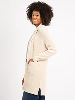 theresa shawl collar open cardigan