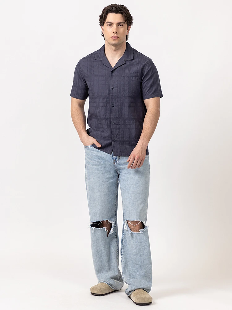 louis plaid textured 1 pkt shirt