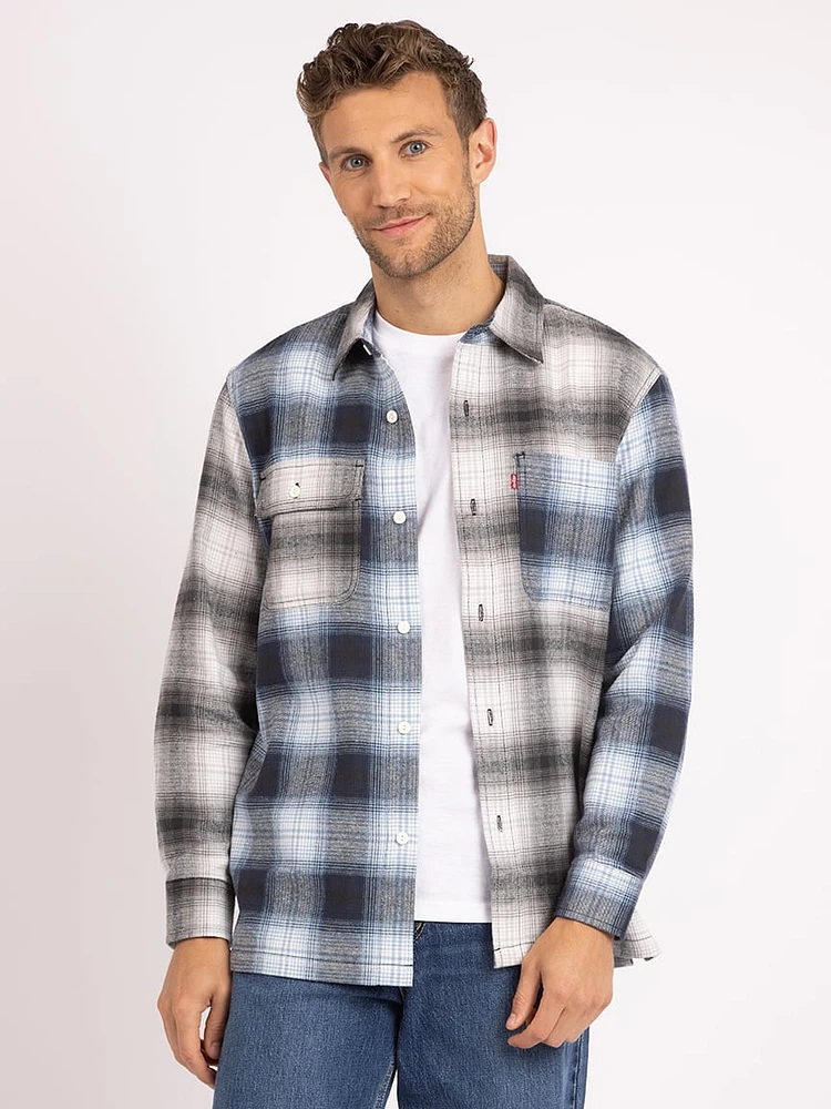 colourblock plaid overshirt