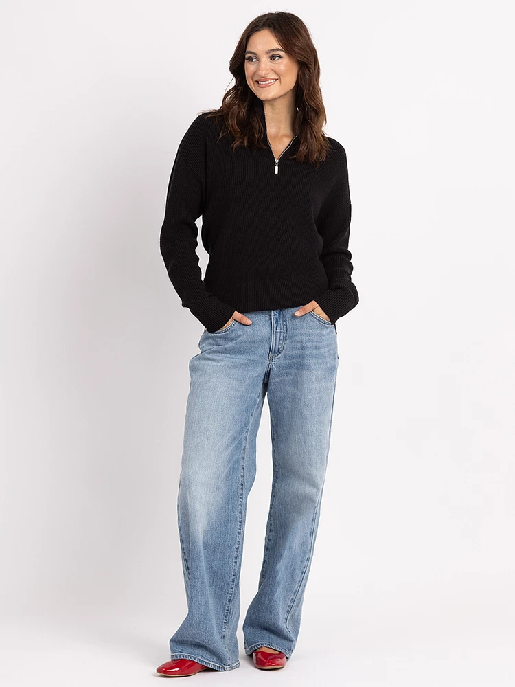 mauren 1/4 zip mock neck sweater