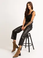 camina faux leather cropped trouser