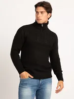 1/4 zip mock neck sweater
