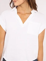jaden johnny collar gauze shirt